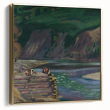 Expressionism Wall Art - River Scene in Dolný Kubín Landscape