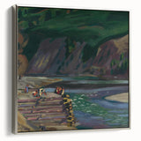 Expressionism Wall Art - River Scene in Dolný Kubín Landscape