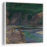 Expressionism Wall Art - River Scene in Dolný Kubín Landscape