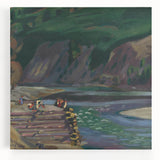 Expressionism Wall Art - River Scene in Dolný Kubín Landscape