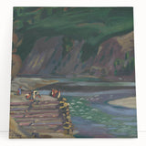 Expressionism Wall Art - River Scene in Dolný Kubín Landscape