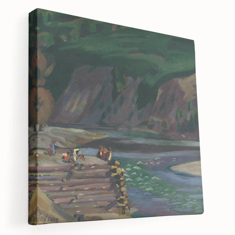 Expressionism Wall Art - River Scene in Dolný Kubín Landscape