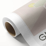 Art deco poster featuring a stylized cocktail glass in pastel shades on rolled canvas, ideal for dining room wall art.