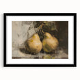 Extra large abstract art print featuring vibrant, textured depiction of fruits on a black framed canvas.