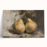 Large black and white stretched canvas featuring assorted fruits, ideal for kitchen wall art.