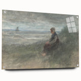 Girl in the Dunes by Jozef Israëls: Serene Coastal Impressionist Art