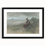 Girl in the Dunes by Jozef Israëls: Serene Coastal Impressionist Art