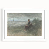 Girl in the Dunes by Jozef Israëls: Serene Coastal Impressionist Art