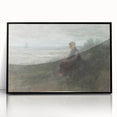 Girl in the Dunes by Jozef Israëls: Serene Coastal Impressionist Art