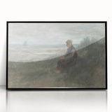 Girl in the Dunes by Jozef Israëls: Serene Coastal Impressionist Art
