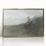 Girl in the Dunes by Jozef Israëls: Serene Coastal Impressionist Art