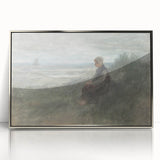 Girl in the Dunes by Jozef Israëls: Serene Coastal Impressionist Art