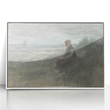Girl in the Dunes by Jozef Israëls: Serene Coastal Impressionist Art