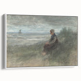 Girl in the Dunes by Jozef Israëls: Serene Coastal Impressionist Art