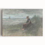 Girl in the Dunes by Jozef Israëls: Serene Coastal Impressionist Art