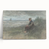 Girl in the Dunes by Jozef Israëls: Serene Coastal Impressionist Art