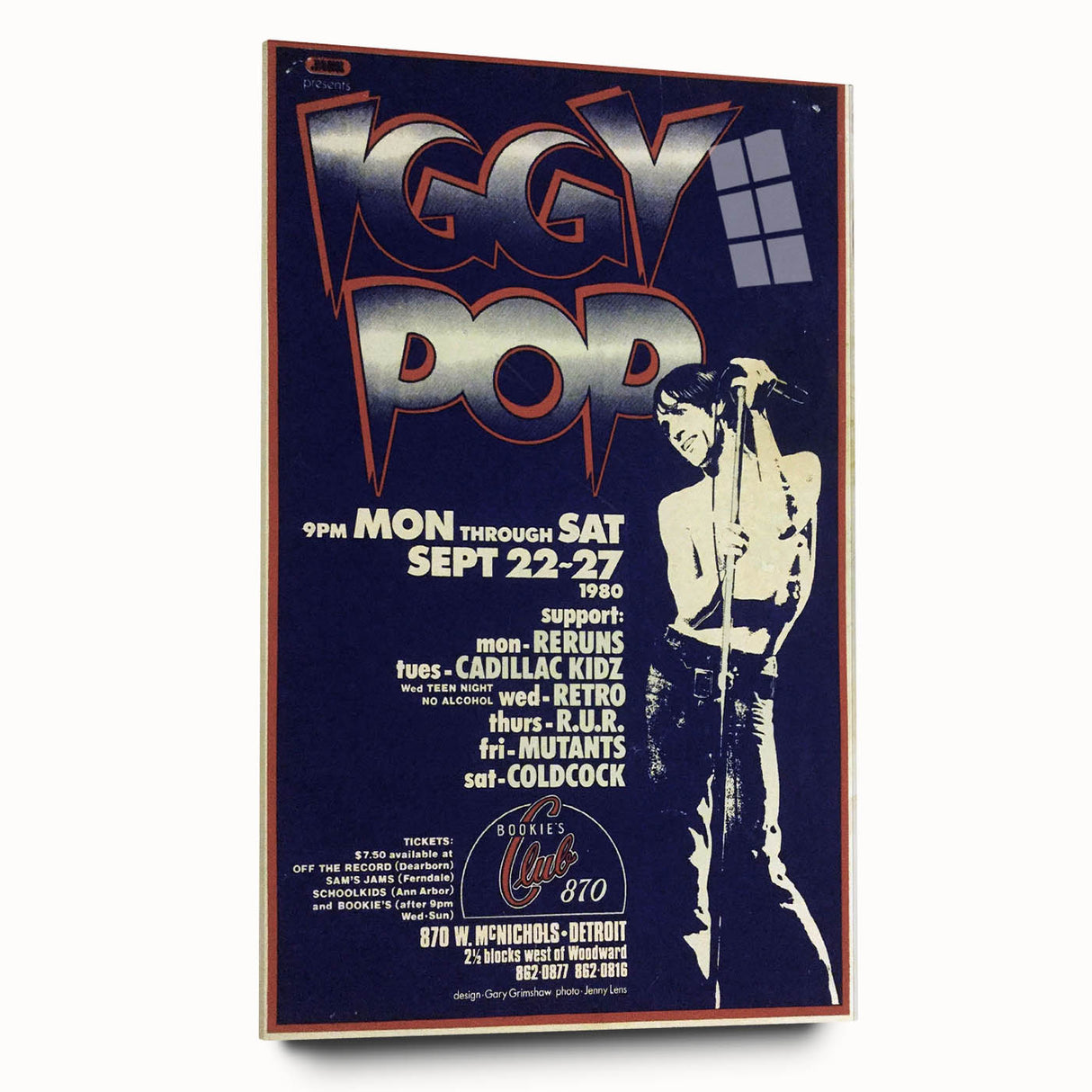 Iggy Pop Retro Wall Art – Vintage Detroit Concert 1980 Print