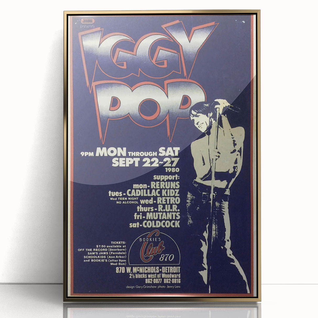 Iggy Pop Retro Wall Art – Vintage Detroit Concert 1980 Print