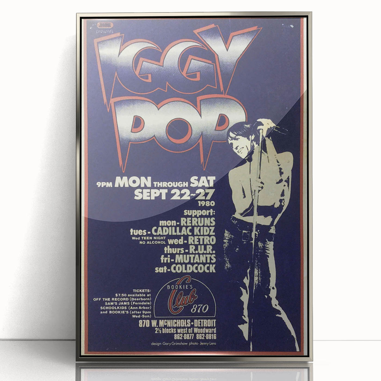 Iggy Pop Retro Wall Art – Vintage Detroit Concert 1980 Print