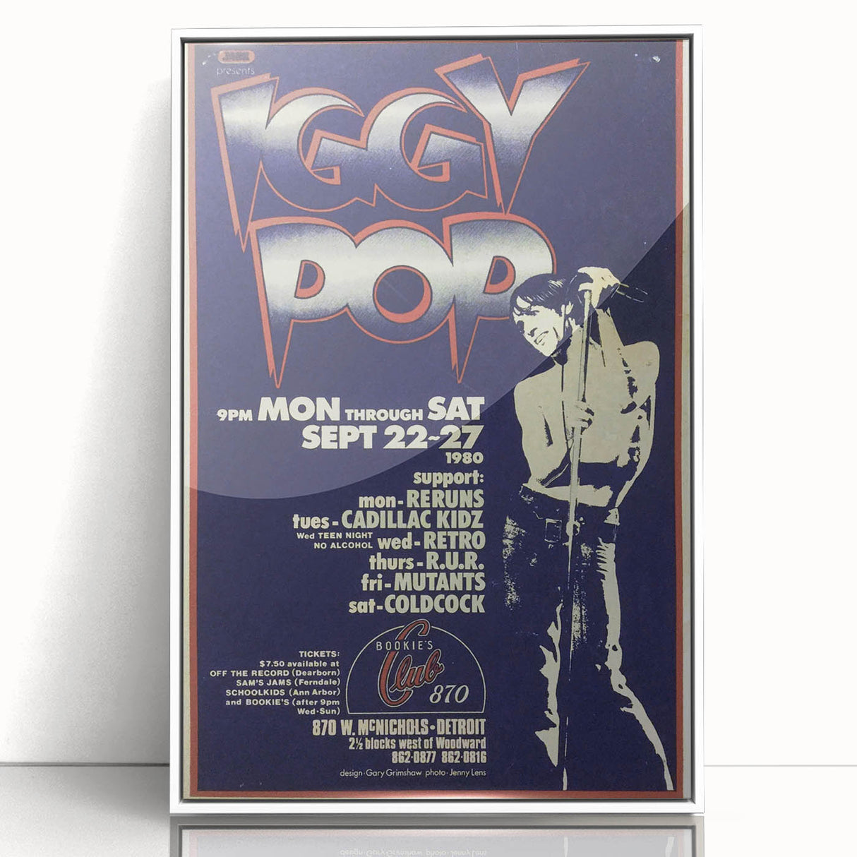 Iggy Pop Retro Wall Art – Vintage Detroit Concert 1980 Print