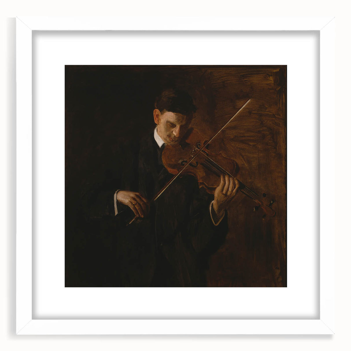 Realism Art Prints - The Violinist by Thomas Eakins Music Portrait Art
