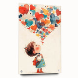 Playroom Wall Art – Whimsical Heart Balloon Illustration for Kids
