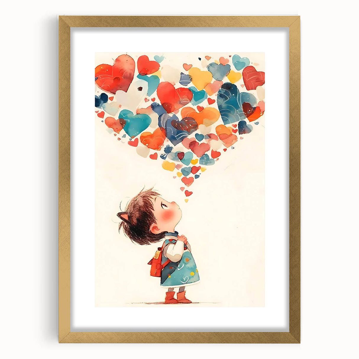 Playroom Wall Art – Whimsical Heart Balloon Illustration for Kids