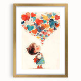 Playroom Wall Art – Whimsical Heart Balloon Illustration for Kids
