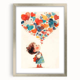 Playroom Wall Art – Whimsical Heart Balloon Illustration for Kids