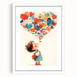 Playroom Wall Art – Whimsical Heart Balloon Illustration for Kids