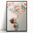 Playroom Wall Art – Whimsical Heart Balloon Illustration for Kids