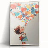 Playroom Wall Art – Whimsical Heart Balloon Illustration for Kids