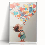 Playroom Wall Art – Whimsical Heart Balloon Illustration for Kids