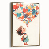Playroom Wall Art – Whimsical Heart Balloon Illustration for Kids