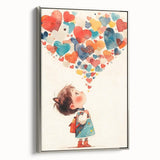 Playroom Wall Art – Whimsical Heart Balloon Illustration for Kids