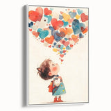 Playroom Wall Art – Whimsical Heart Balloon Illustration for Kids