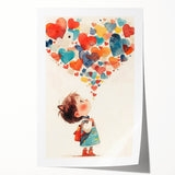 Playroom Wall Art – Whimsical Heart Balloon Illustration for Kids