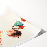 Playroom Wall Art – Whimsical Heart Balloon Illustration for Kids