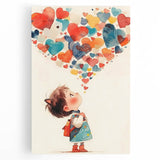 Playroom Wall Art – Whimsical Heart Balloon Illustration for Kids