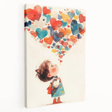 Playroom Wall Art – Whimsical Heart Balloon Illustration for Kids