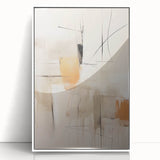 Contemporary Abstract Dining Room Art – Beige & Orange Wall Décor