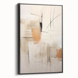 Contemporary Abstract Dining Room Art – Beige & Orange Wall Décor