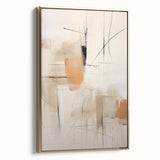 Contemporary Abstract Dining Room Art – Beige & Orange Wall Décor