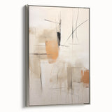 Contemporary Abstract Dining Room Art – Beige & Orange Wall Décor