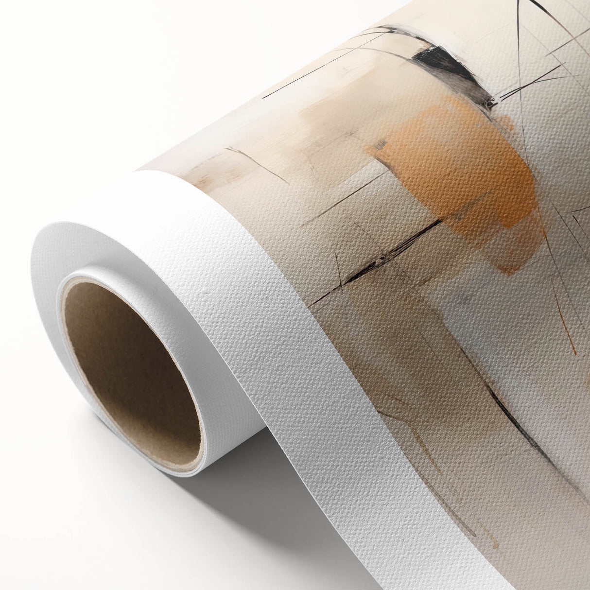 Contemporary Abstract Dining Room Art – Beige & Orange Wall Décor