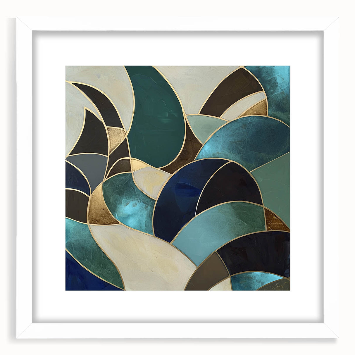 Elegant Teal Abstract Living Room Wall Art - Modern Canvas Print