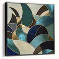 Elegant Teal Abstract Living Room Wall Art - Modern Canvas Print
