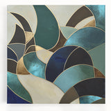 Elegant Teal Abstract Living Room Wall Art - Modern Canvas Print