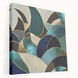 Elegant Teal Abstract Living Room Wall Art - Modern Canvas Print