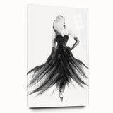 Abstract figurative acrylic artwork displayed in a glass frame, showcasing vibrant colors and intricate shapes, perfect for modern interior decor.